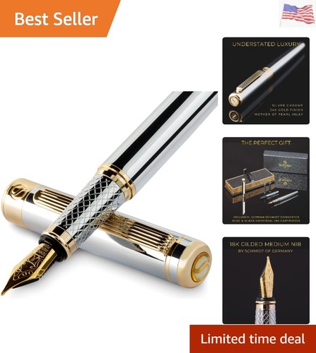 Penna stilografica cromata